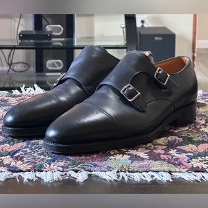 John Lobb William Double Monk Strap Black Leather Men’s Dress Shoes Size UK 12 E